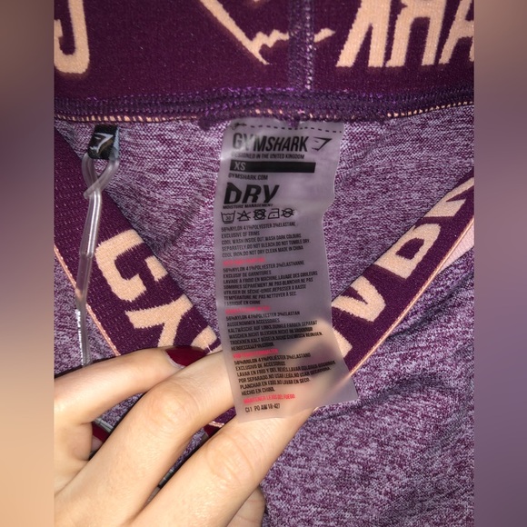 BNWT Gymshark Women’s Flex Leggings - Dark Ruby Marl/Blush Nude - XS - Picture 9 of 10